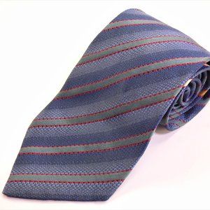 Lanvin Cravate Speciale Geometric Striped Silk Tie